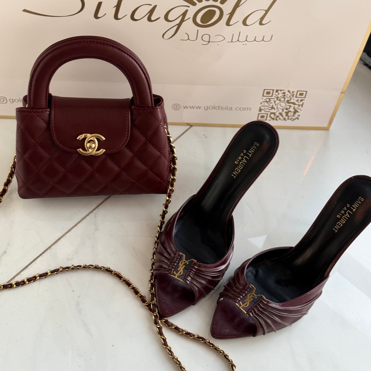 تنسيق فاخر حذاء+شنطه